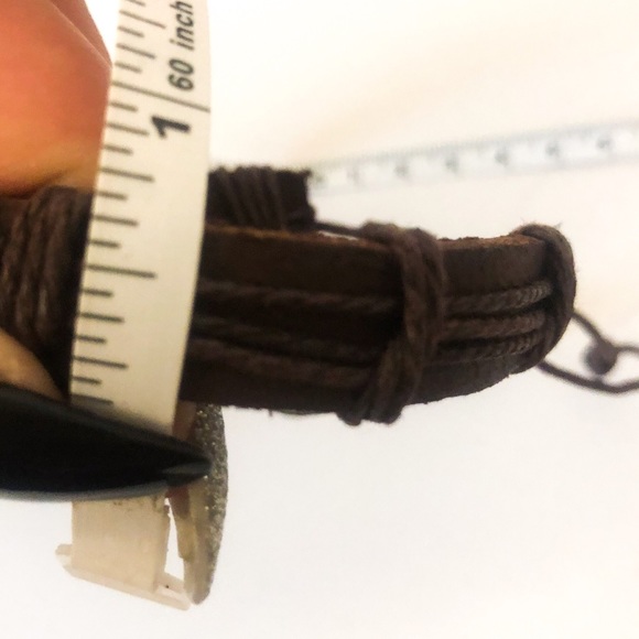 Motorcycle Leather & Rope Bracelet Women or Men’s - Picture 5 of 5